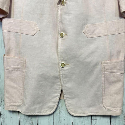 [Rare☆VINTAGE☆Short sleeve suit☆Setup] Pink Light blue M