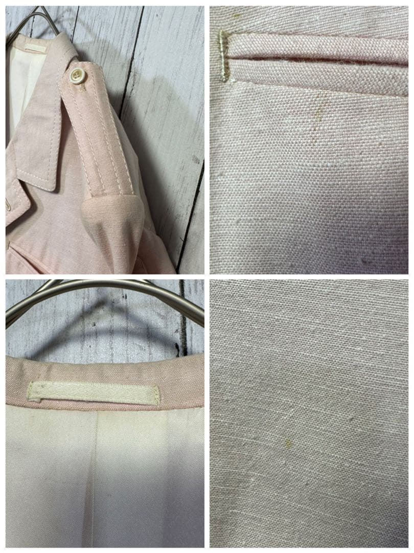 [Rare☆VINTAGE☆Short sleeve suit☆Setup] Pink Light blue M