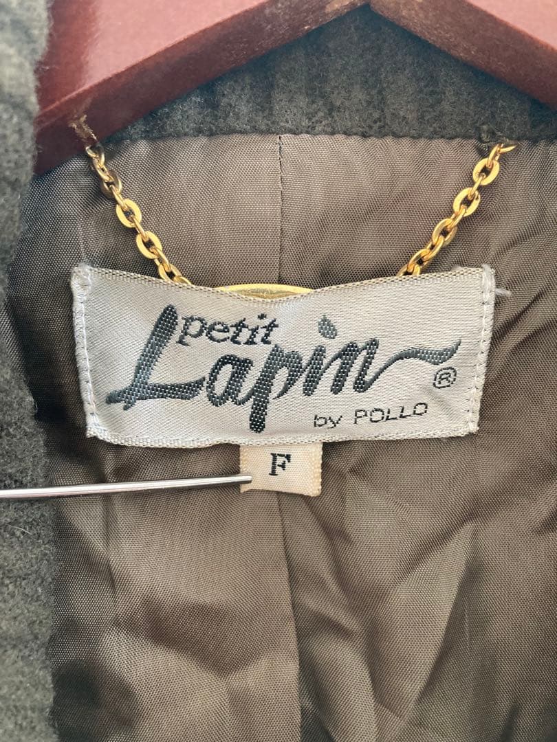 [Extremely beautiful/luxury] petit lapin 100% wool double coat rare design