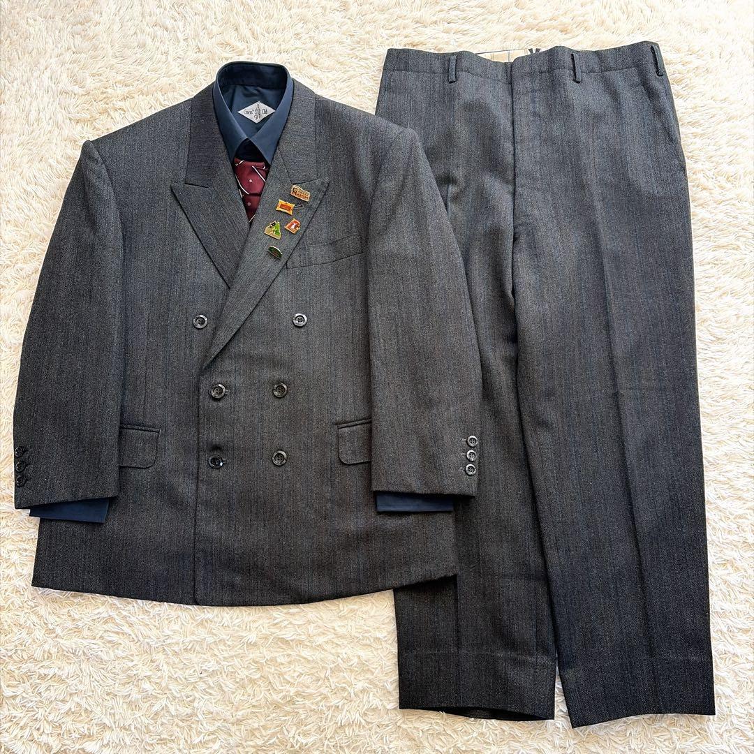 5-piece set, styled double suit, dark gray pins, coming-of-age ceremony #38