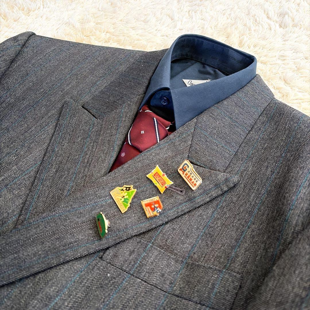5-piece set, styled double suit, dark gray pins, coming-of-age ceremony #38