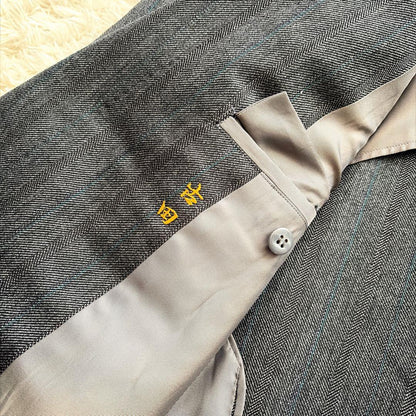 5-piece set, styled double suit, dark gray pins, coming-of-age ceremony #38