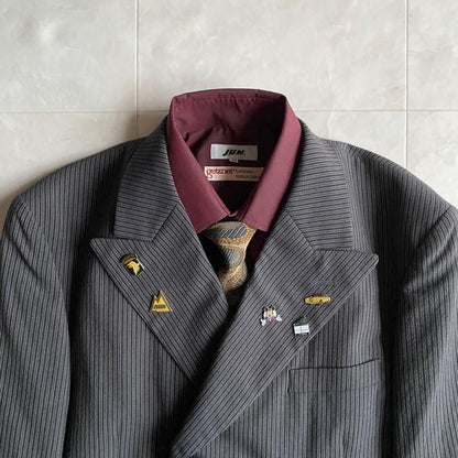 90s vintage ARMANI tie double suit pins 4 piece set