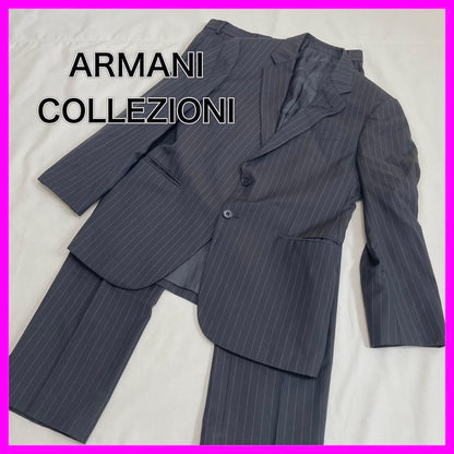 Armani Collezioni suit top and bottom set striped dark gray M