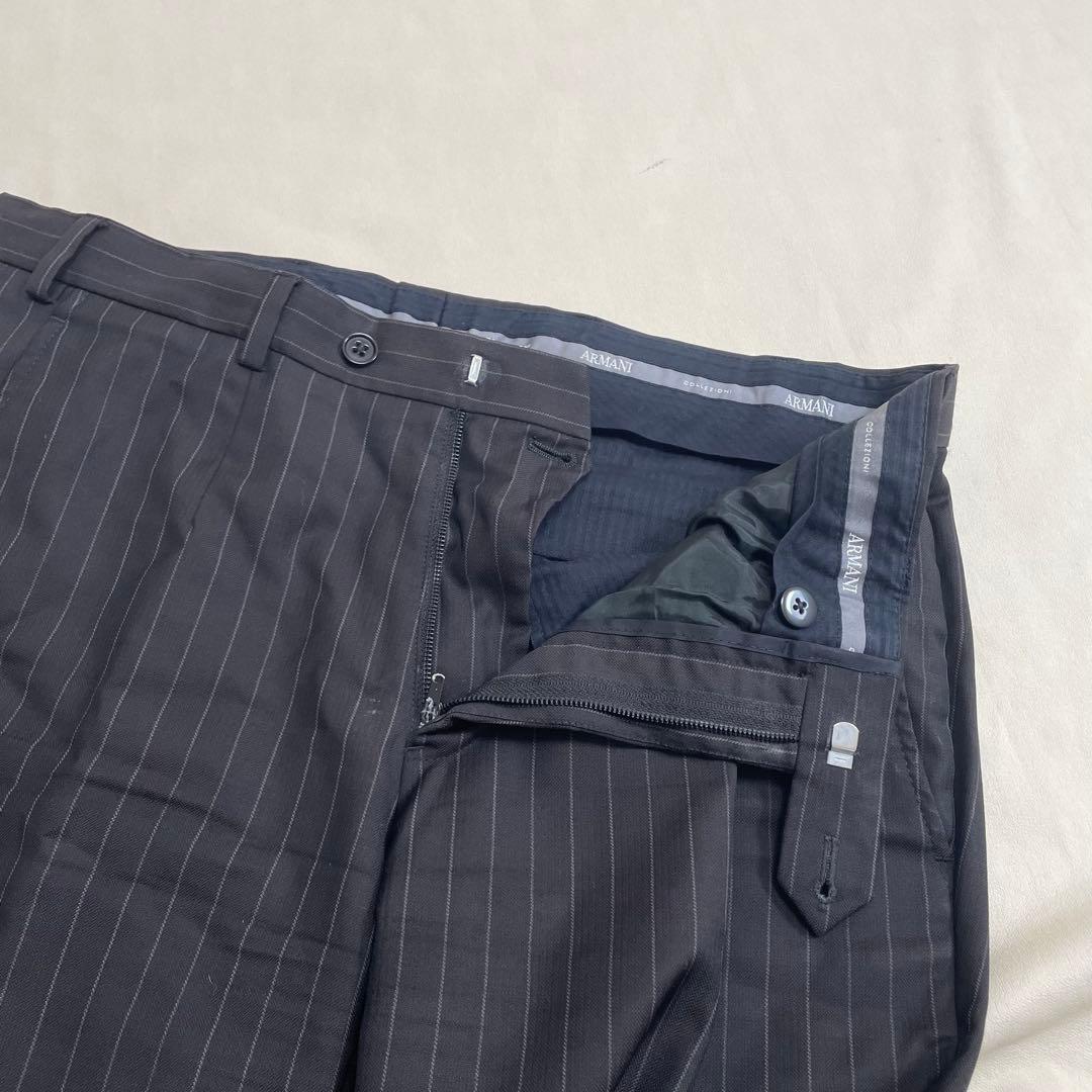 Armani Collezioni suit top and bottom set striped dark gray M