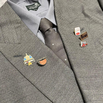[Set of 5] Armani Setup Pins Tie Shirt Gray Coming of Age Ceremony