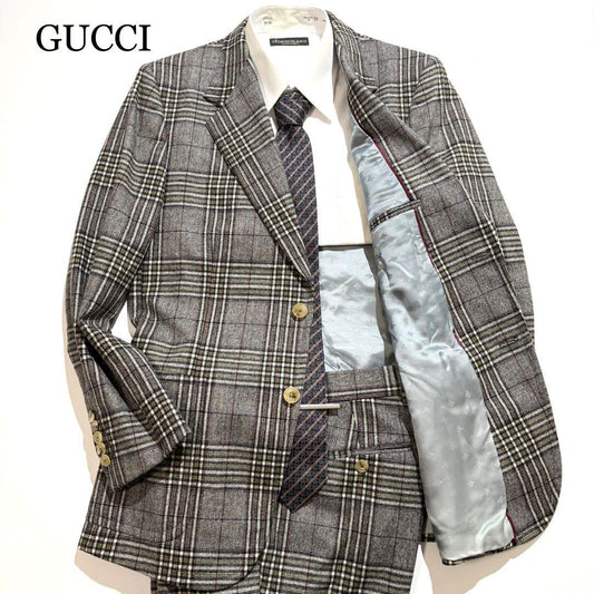 [Current ☆ Unused grade] GUCCI suit setup check all lining Bee 50