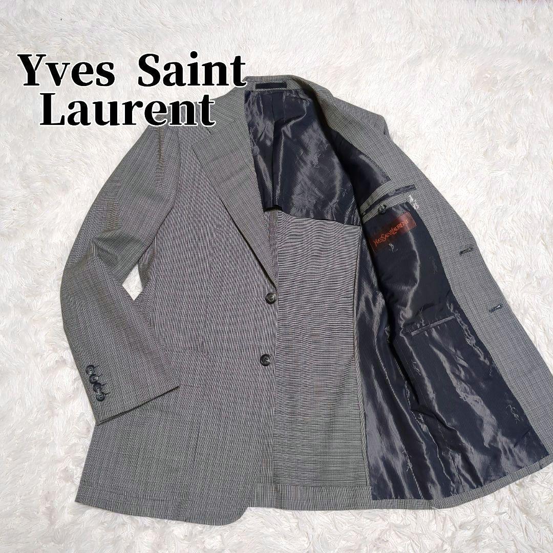 Good condition Rare✨Yves Saint Laurent Tailored Jacket Check Pattern Vintage