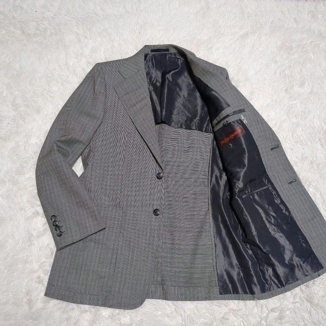 Good condition Rare✨Yves Saint Laurent Tailored Jacket Check Pattern Vintage