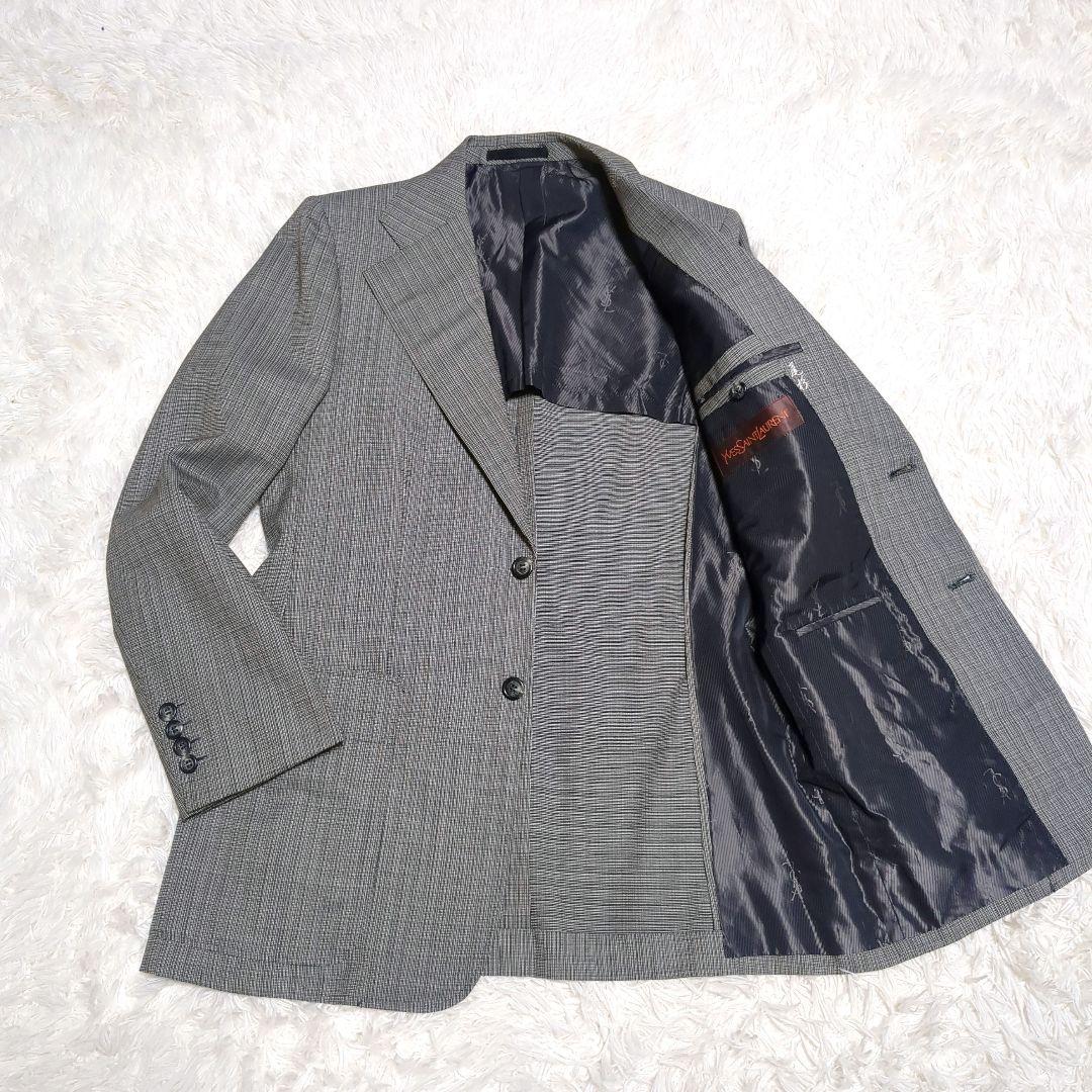 Good condition Rare✨Yves Saint Laurent Tailored Jacket Check Pattern Vintage