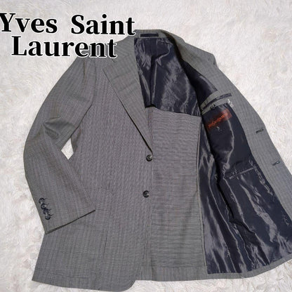 Good condition Rare✨Yves Saint Laurent Tailored Jacket Check Pattern Vintage