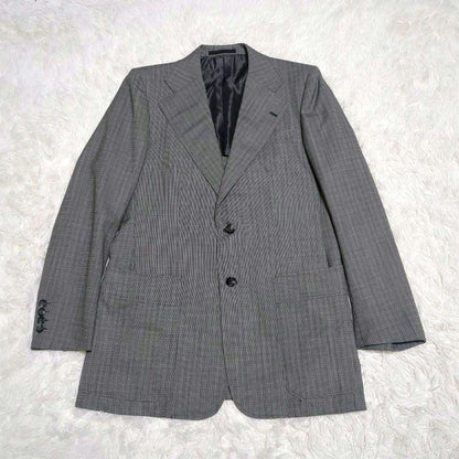 Good condition Rare✨Yves Saint Laurent Tailored Jacket Check Pattern Vintage