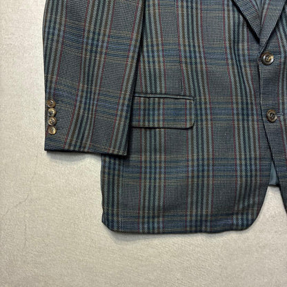90s Burberry Tailored Jacket Multicolor Check Blazer Spring Autumn Winter Lamb Wool