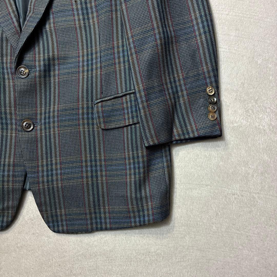 90s Burberry Tailored Jacket Multicolor Check Blazer Spring Autumn Winter Lamb Wool