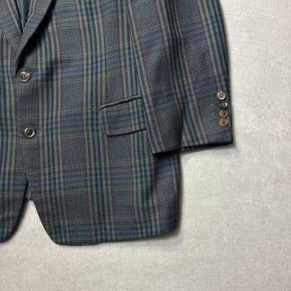 90s Burberry Tailored Jacket Multicolor Check Blazer Spring Autumn Winter Lamb Wool