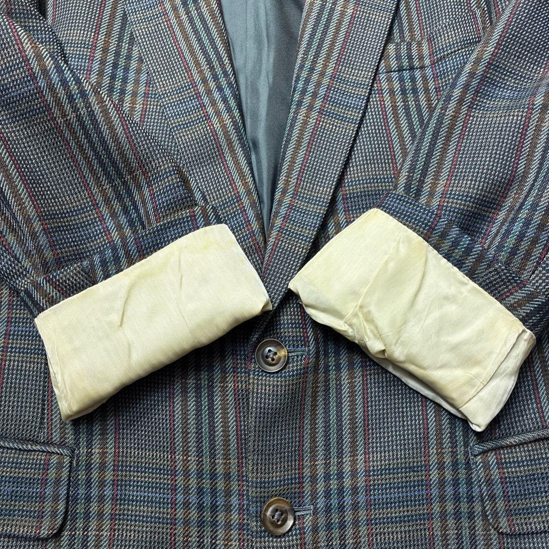 90s Burberry Tailored Jacket Multicolor Check Blazer Spring Autumn Winter Lamb Wool