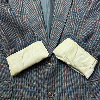 90s Burberry Tailored Jacket Multicolor Check Blazer Spring Autumn Winter Lamb Wool