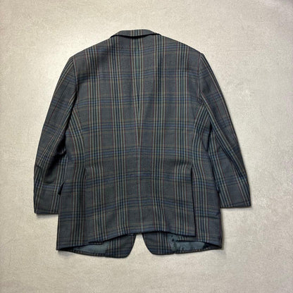 90s Burberry Tailored Jacket Multicolor Check Blazer Spring Autumn Winter Lamb Wool