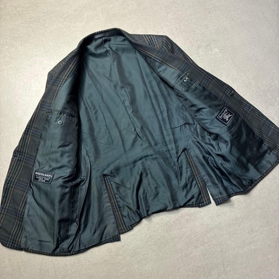 90s Burberry Tailored Jacket Multicolor Check Blazer Spring Autumn Winter Lamb Wool