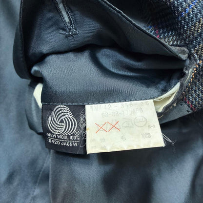 90s Burberry Tailored Jacket Multicolor Check Blazer Spring Autumn Winter Lamb Wool