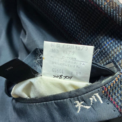 90s Burberry Tailored Jacket Multicolor Check Blazer Spring Autumn Winter Lamb Wool