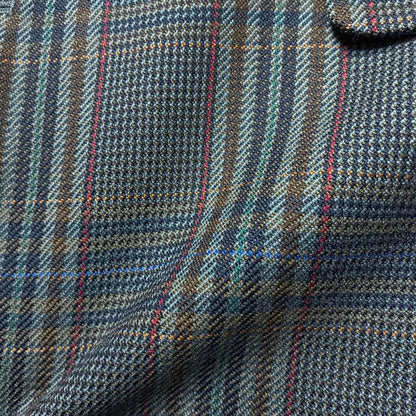 90s Burberry Tailored Jacket Multicolor Check Blazer Spring Autumn Winter Lamb Wool