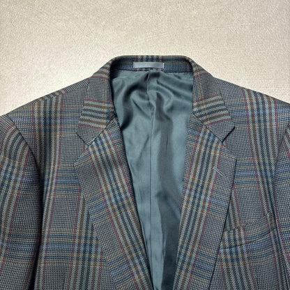 90s Burberry Tailored Jacket Multicolor Check Blazer Spring Autumn Winter Lamb Wool