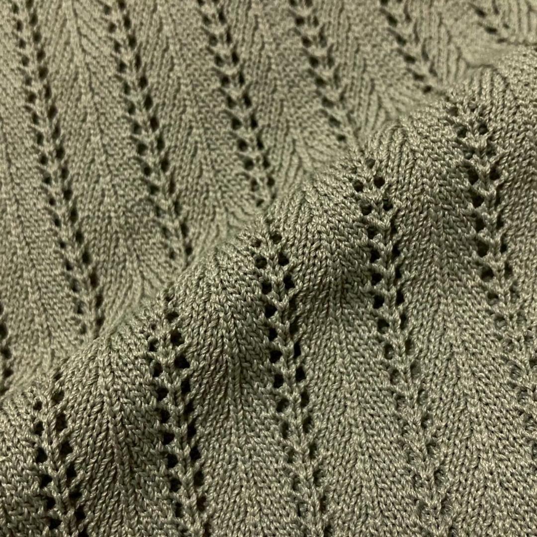 Murua Bustier Knit Vest Khaki Openwork Back Ribbon Layered