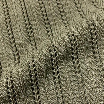 Murua Bustier Knit Vest Khaki Openwork Back Ribbon Layered