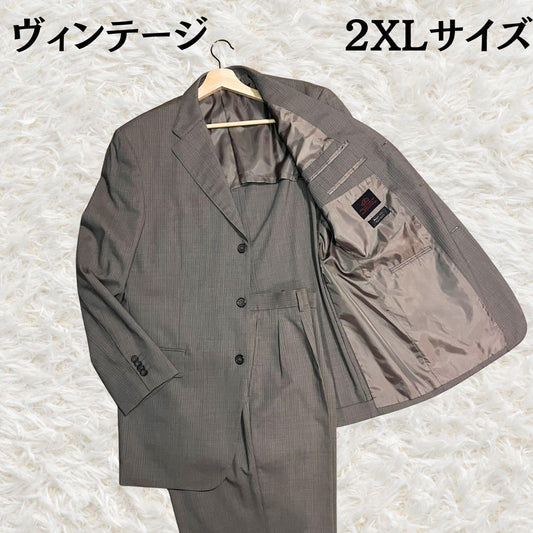 [Extremely Good Condition] Vintage TOPVALU Wool Suit 2XL A8 Gray