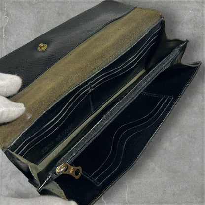 [Good condition] IL BISONTE long wallet leather black with storage bag