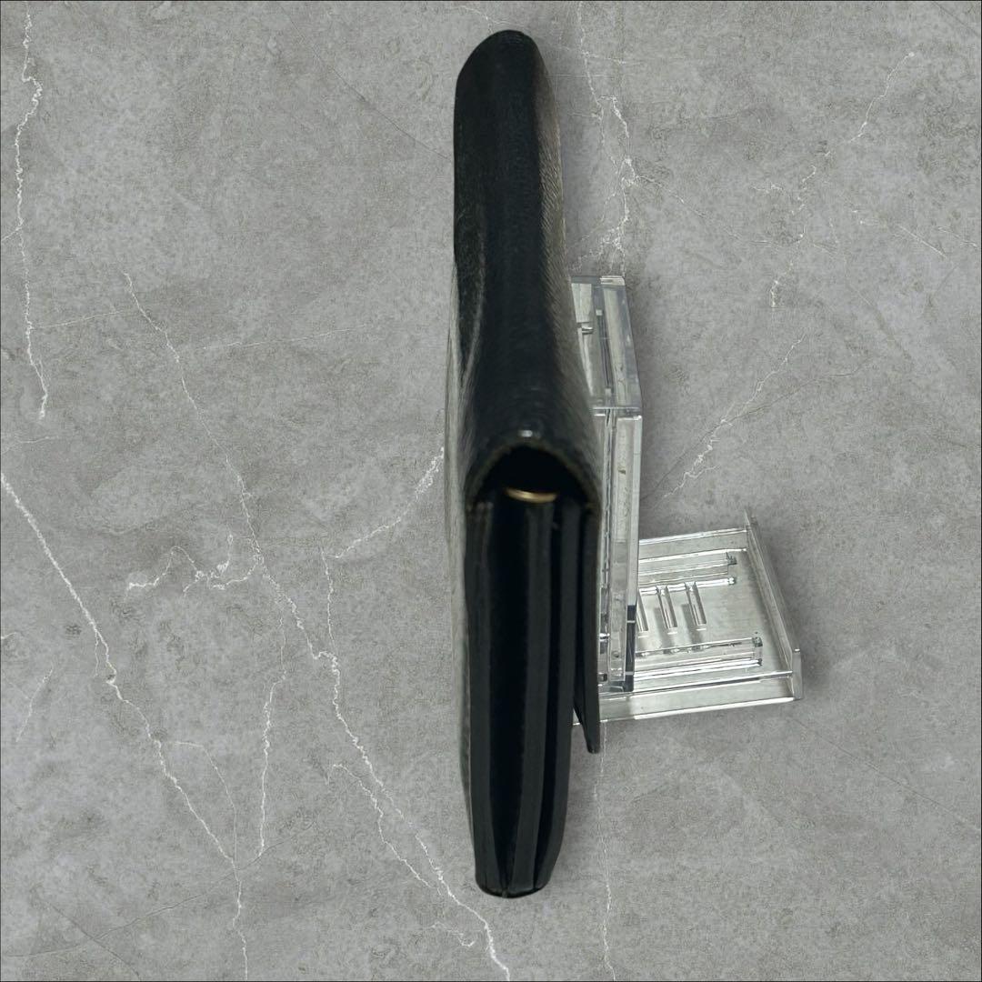 [Good condition] IL BISONTE long wallet leather black with storage bag