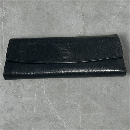 [Good condition] IL BISONTE long wallet leather black with storage bag