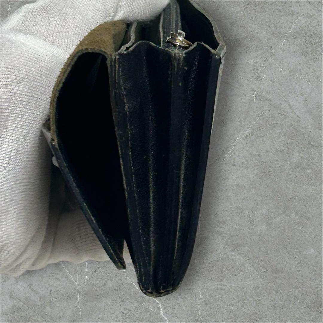 [Good condition] IL BISONTE long wallet leather black with storage bag