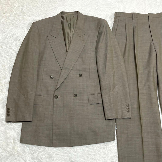 Dormeuil double suit setup 00s beige check XL equivalent