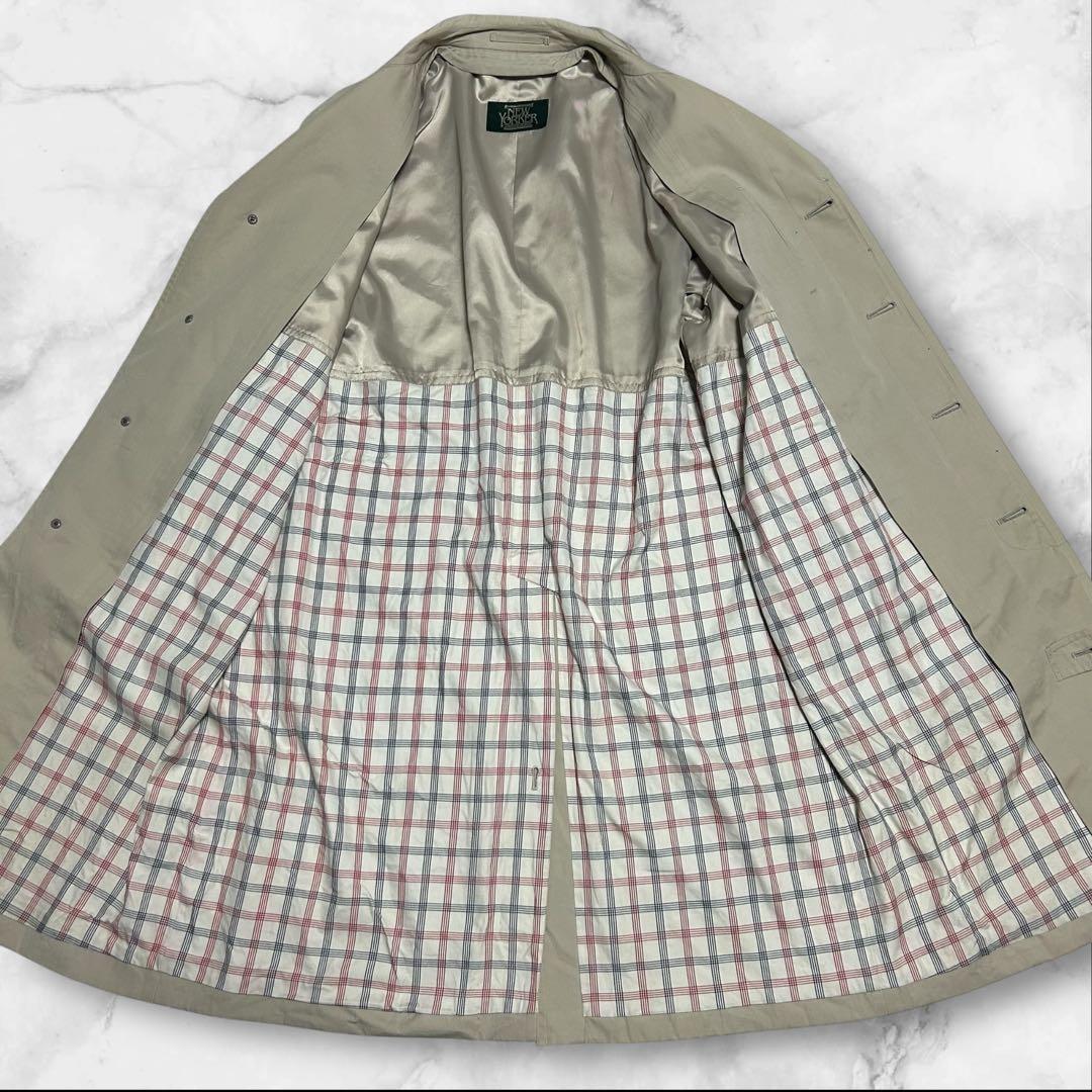 [Good Condition] New Yorker Stainless Steel Collar Coat S Check Lining NEWYORKER