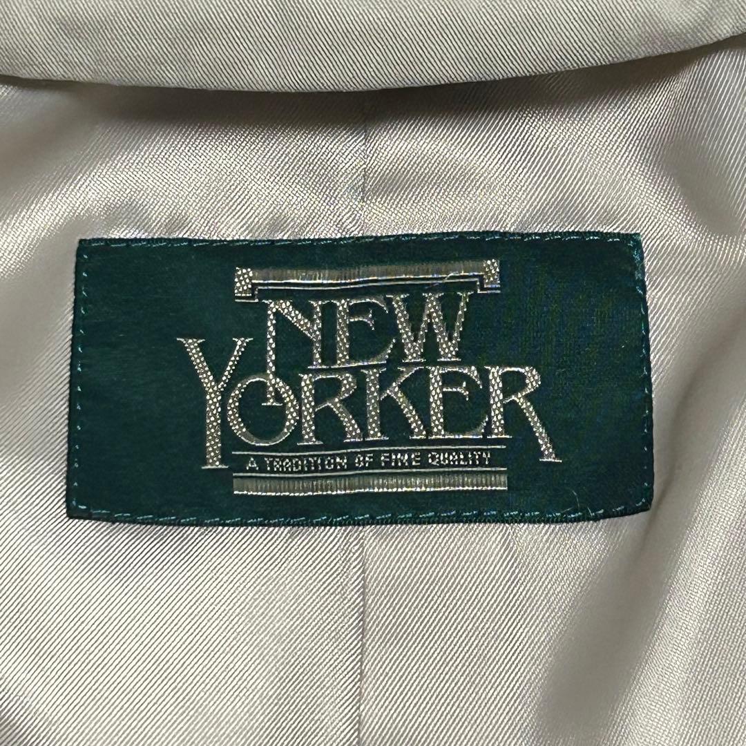[Good Condition] New Yorker Stainless Steel Collar Coat S Check Lining NEWYORKER