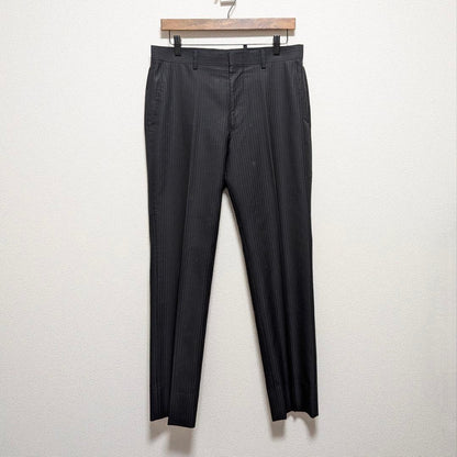 Roberman Pinstripe Suit Setup Business Charcoal Gray M