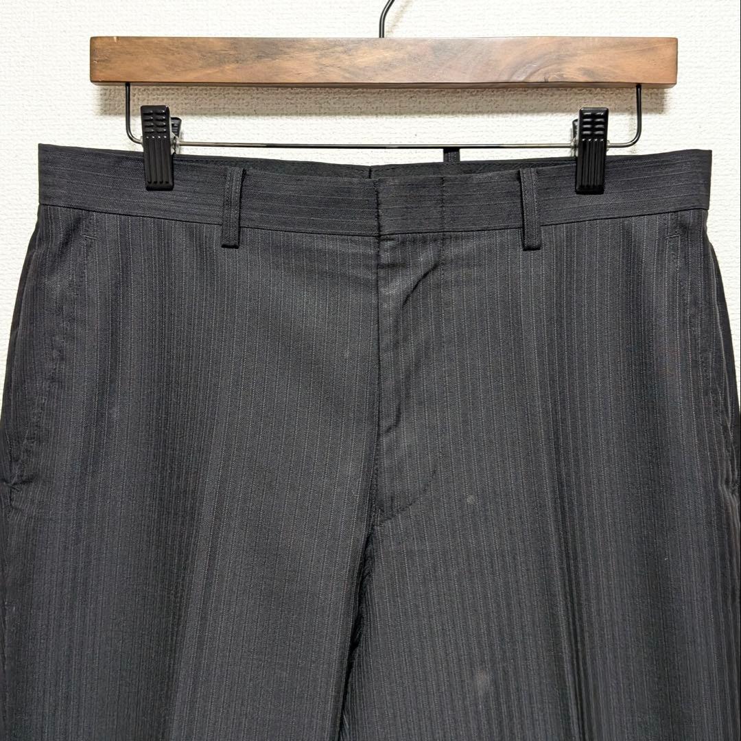 Roberman Pinstripe Suit Setup Business Charcoal Gray M