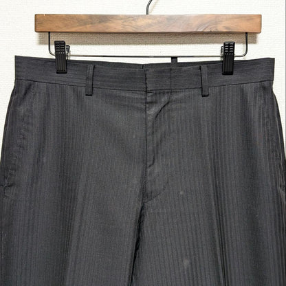 Roberman Pinstripe Suit Setup Business Charcoal Gray M