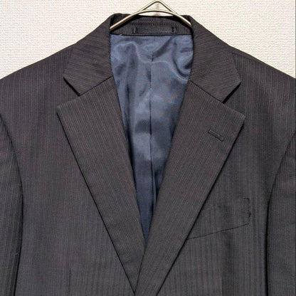Roberman Pinstripe Suit Setup Business Charcoal Gray M