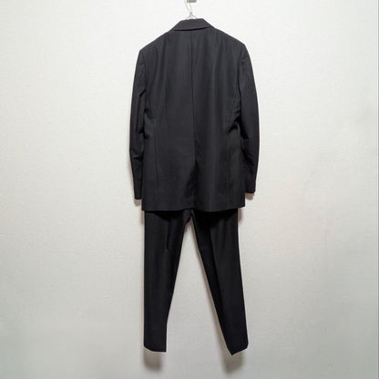 Roberman Pinstripe Suit Setup Business Charcoal Gray M