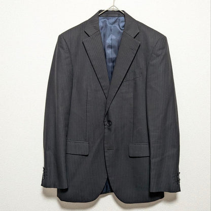 Roberman Pinstripe Suit Setup Business Charcoal Gray M