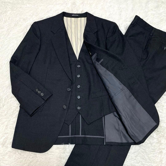 Super rare 80s suit three-piece M equivalent original black vintage