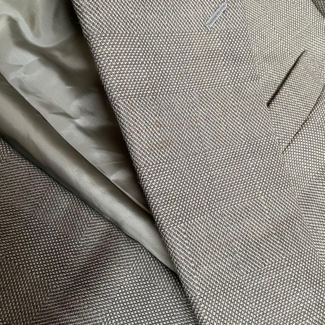 90s vintage check double suit setup greige wedding