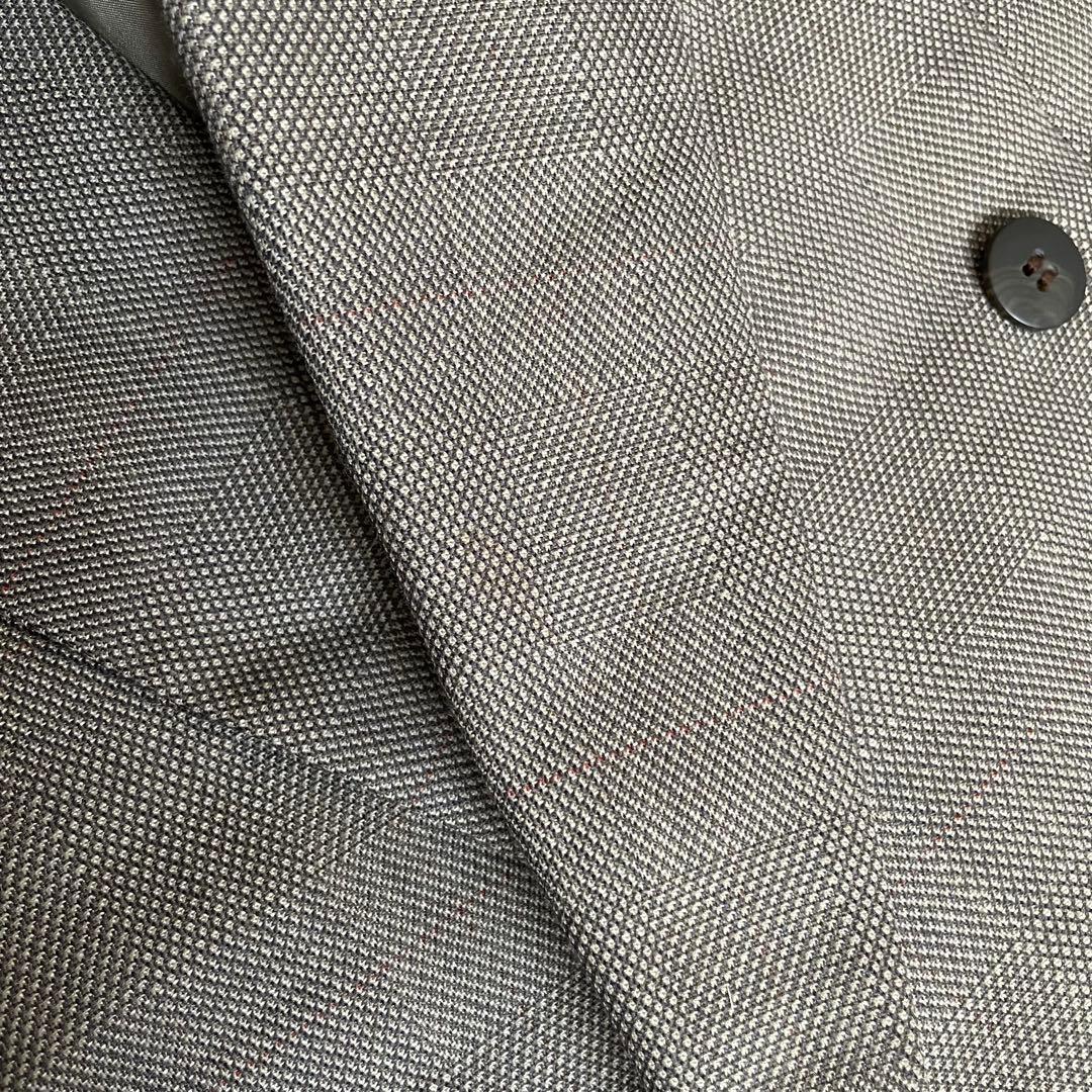 90s vintage check double suit setup greige wedding