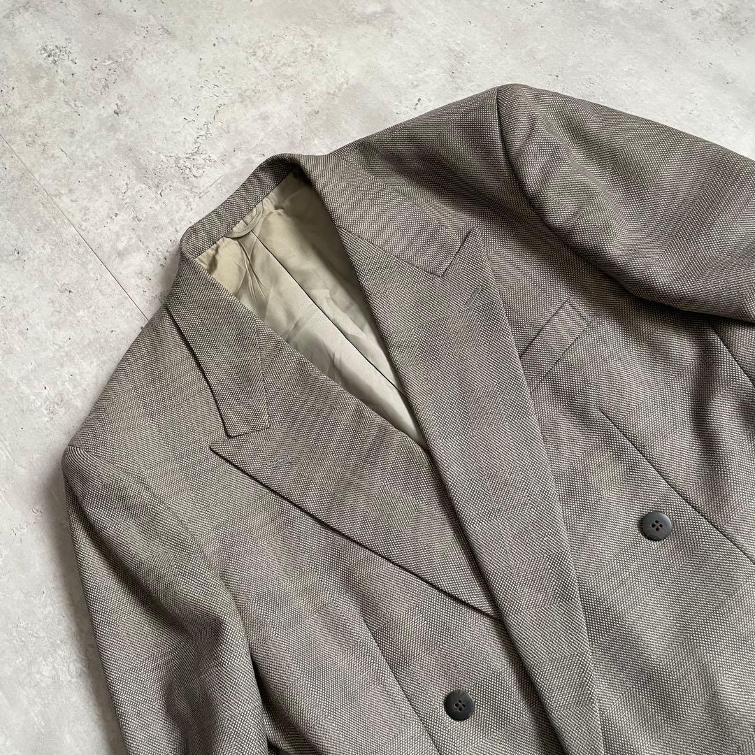 90s vintage check double suit setup greige wedding