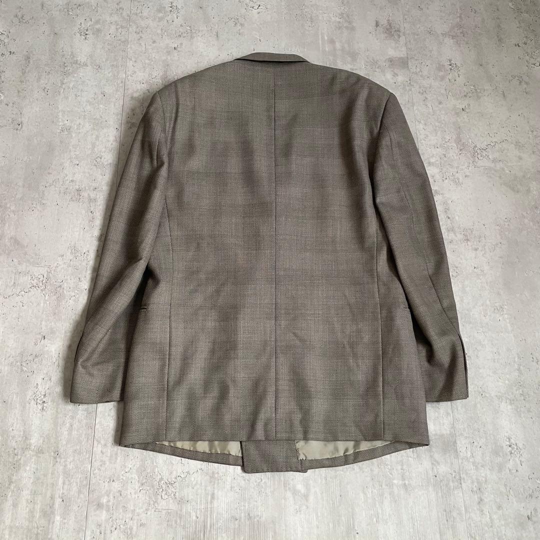 90s vintage check double suit setup greige wedding
