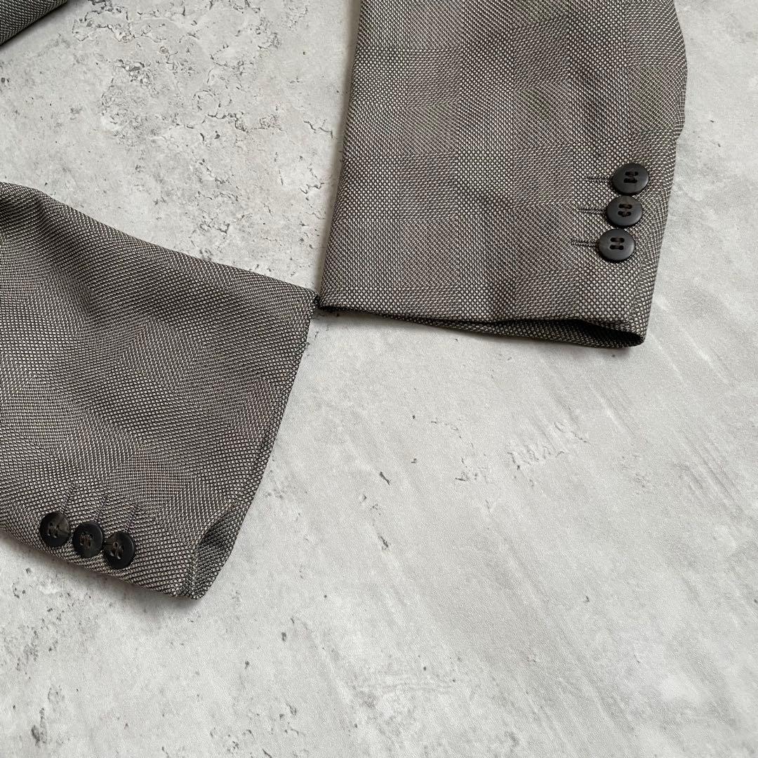 90s vintage check double suit setup greige wedding