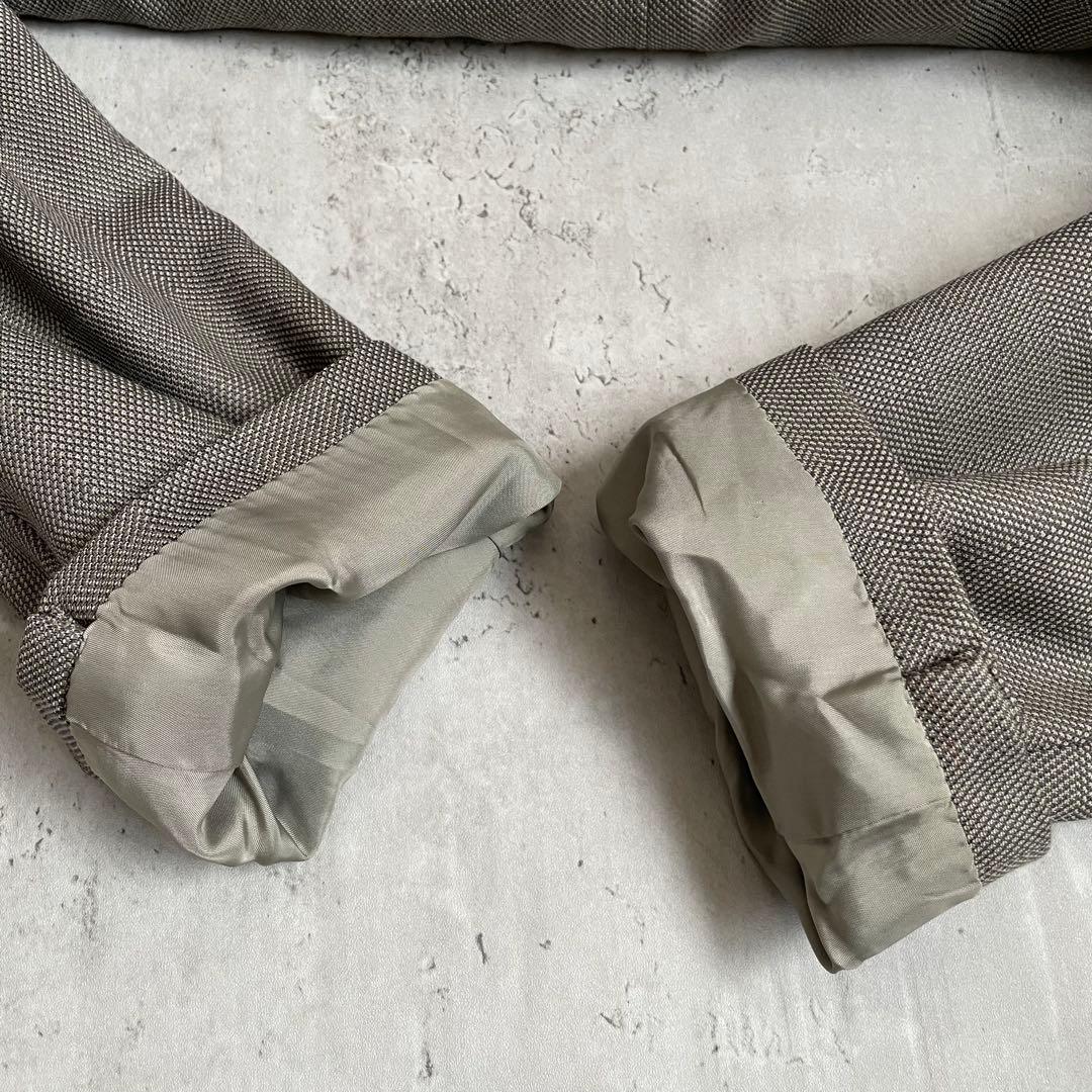 90s vintage check double suit setup greige wedding